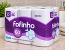 Papel Higiênico Folha Simples - 12 Rolos (60 Metros)