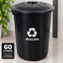 Cesto de Roupa Fechado - 60 Litros